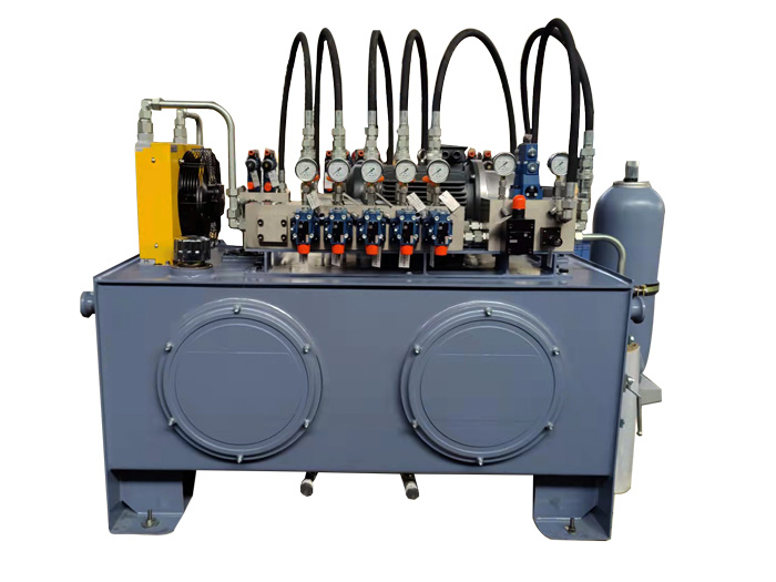 Hydraulic station for unwinding line